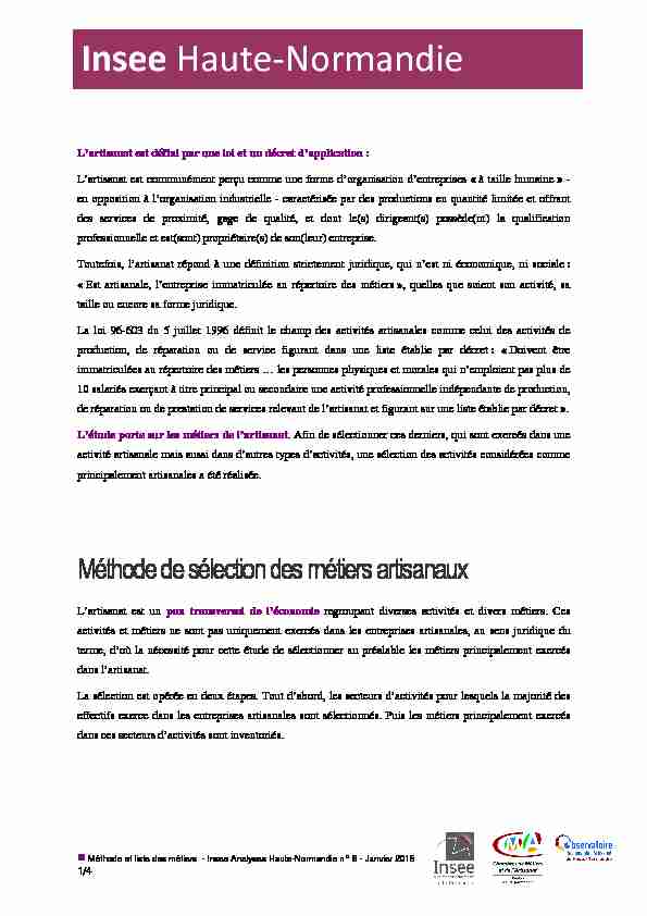[PDF] Méthode et liste des métiers - Insee