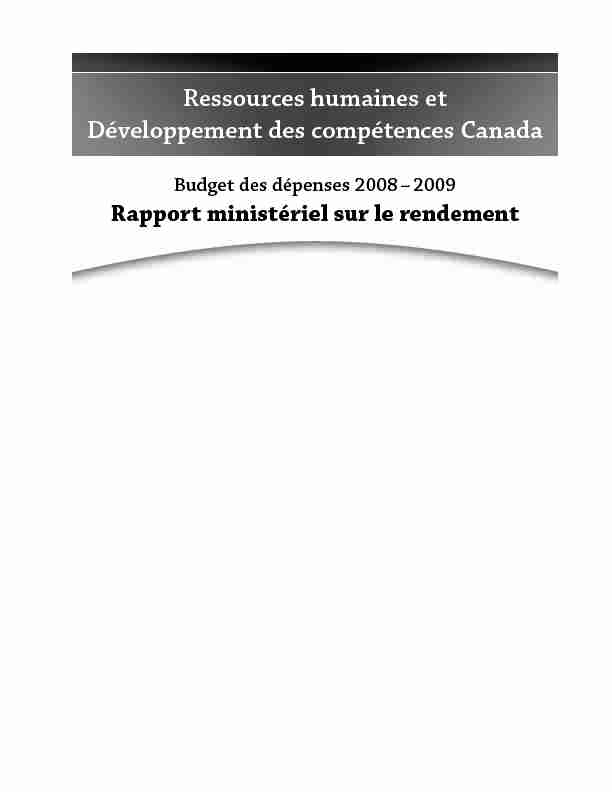[PDF] Ressources humaines et Développement social Canada