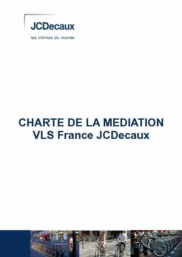 CHARTE DE LA MEDIATION VLS France JCDecaux