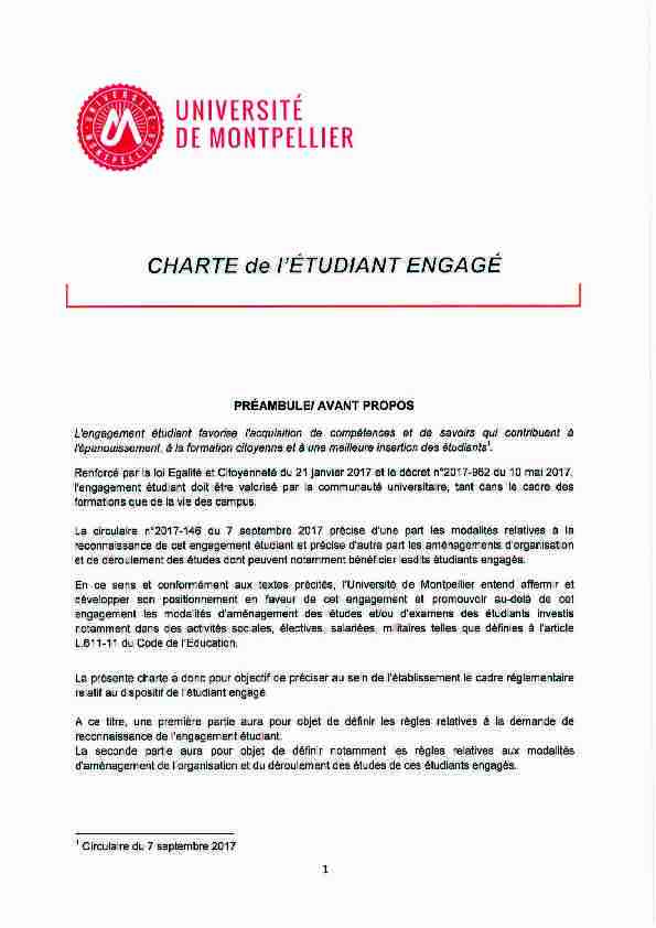 [PDF] Charte de létudiant engagé - Université de Montpellier