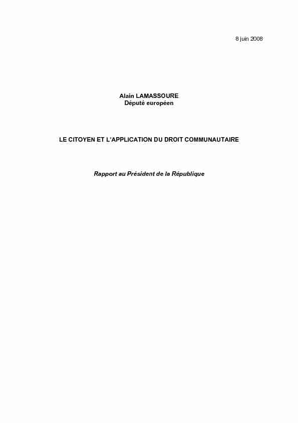 [PDF] Alain LAMASSOURE Député européen LE CITOYEN ET L