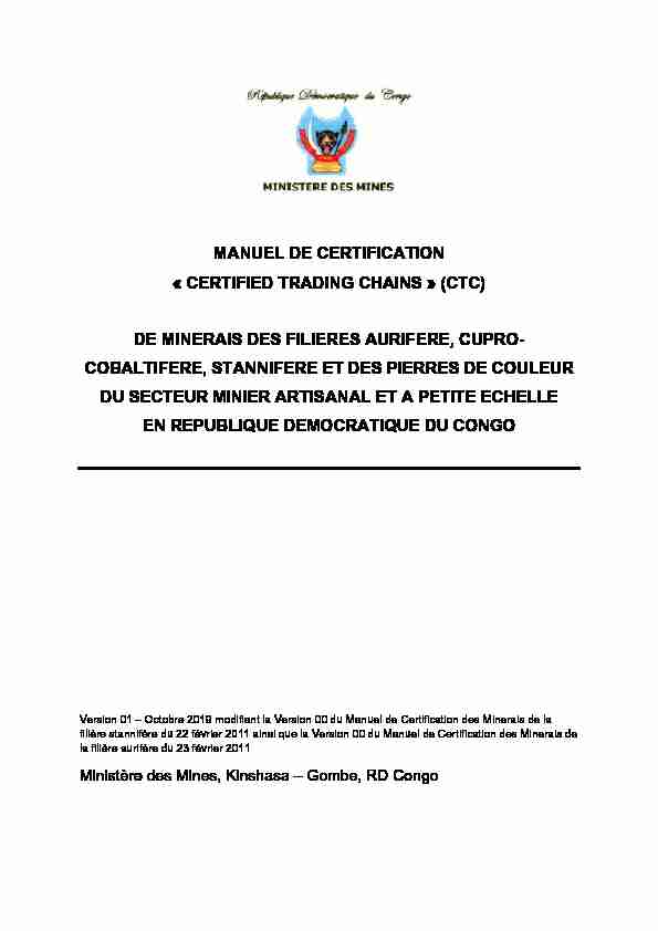 Manuel de Certification CTC v.1 & Annexe (2019)