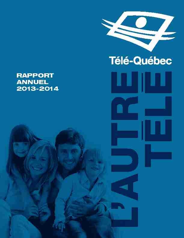 RAPPORT ANNUEL 2013-2014