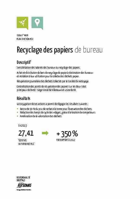 Recyclage des papiers de bureau - KOHLER-SDMO