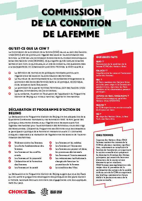 [PDF] COMMISSION DE LA CONDITION DE LAFEMME - Youth Do It