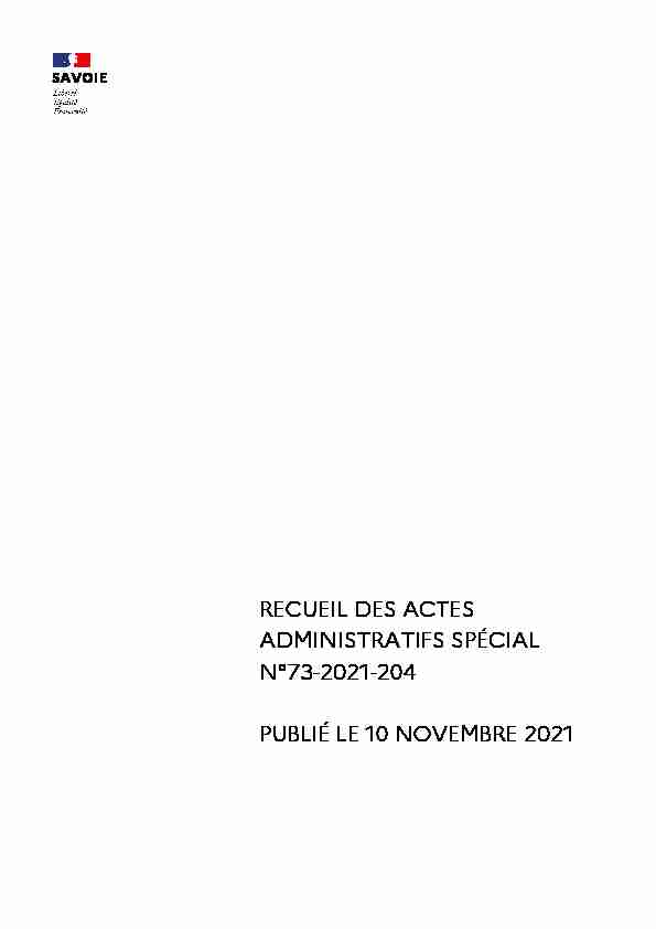 recueil des actes administratifs spécial n°73-2021-204 publié le 10