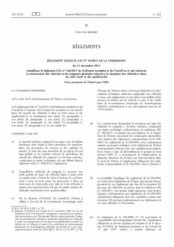 Règlement délégué (UE) no 44/2014 de la Commission du 21