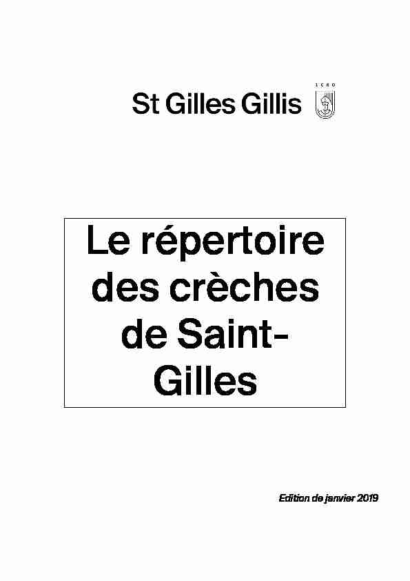 Le répertoire des crèches de Saint- Gilles