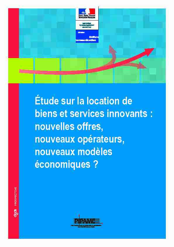 [PDF] Étude sur la location de biens et services innovants - Direction