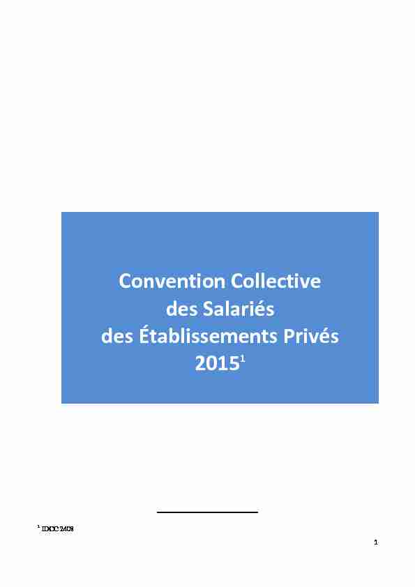 Convention Collective des Salariés des Établissements Privés 20151