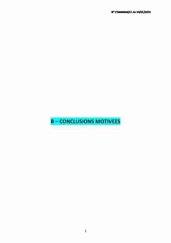 B – CONCLUSIONS MOTIVEES