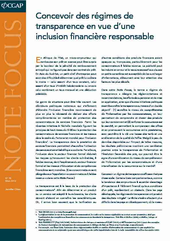 Designing Disclosure Regimes for Responsible Financial Inclusion