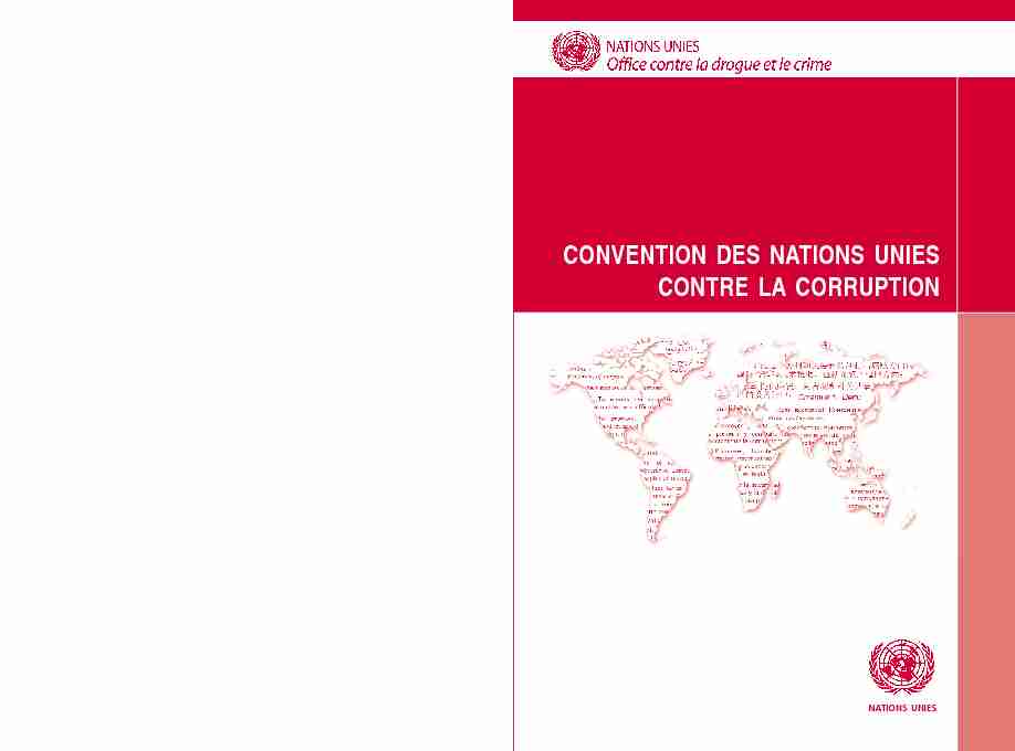 CONVENTION DES NATIONS UNIES CONTRE LA CORRUPTION