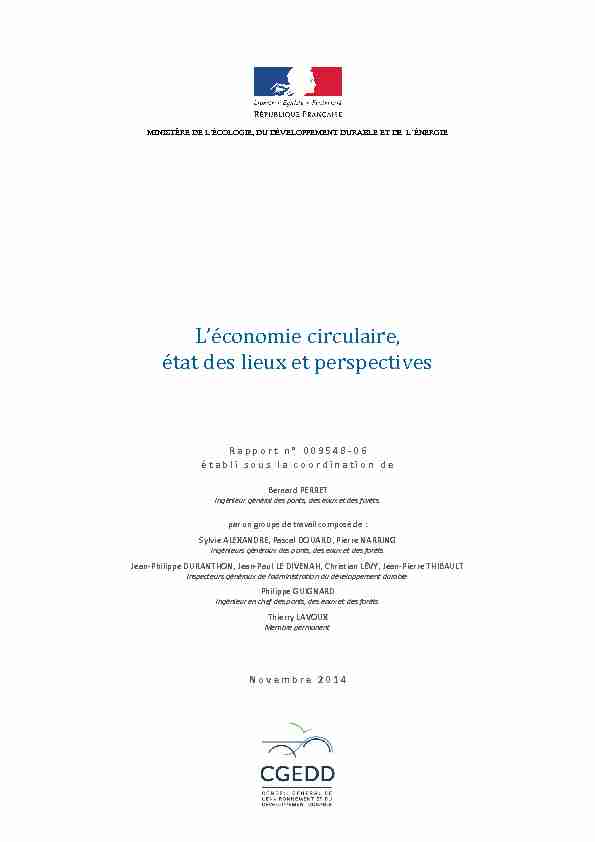 [PDF] Léconomie circulaire, état des lieux et perspectives - Vie publique