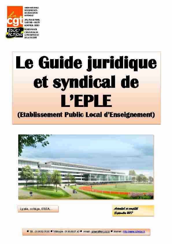 [PDF] Le Guide juridique et syndical de LEPLE - CGT Educaction