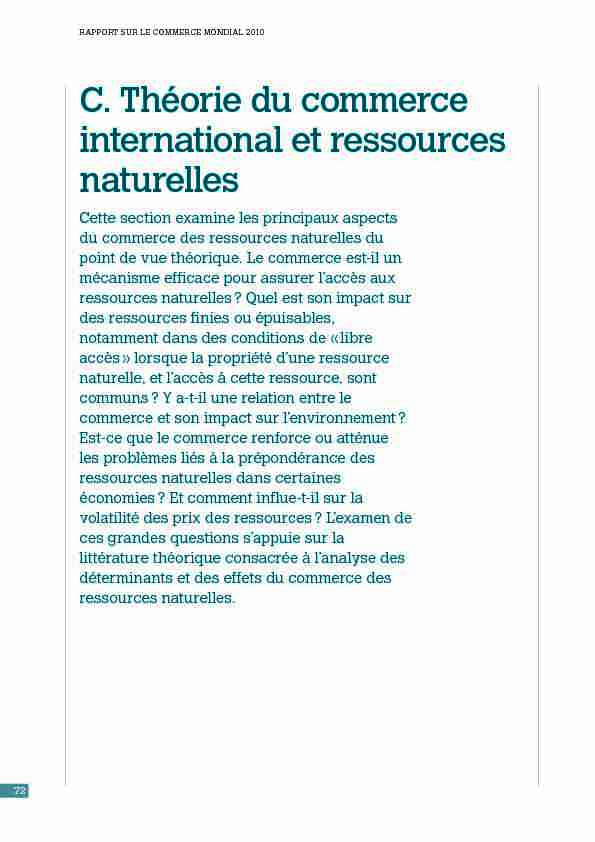 [PDF] c Théorie du commerce international et ressources naturelles