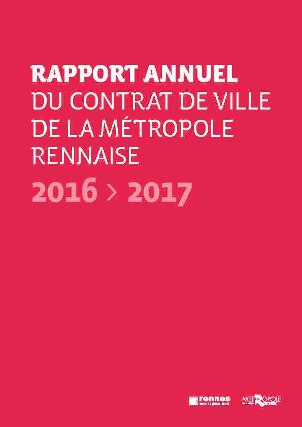 [PDF] RAPPORT ANNUEL DU CONTRAT DE VILLE DE LA MÉTROPOLE