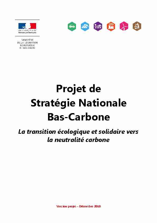 Projet de Stratégie Nationale Bas-Carbone