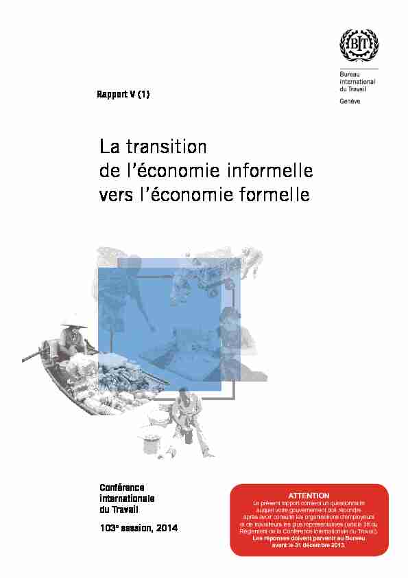Rapport V(1) - La transition de léconomie informelle vers léconomie
