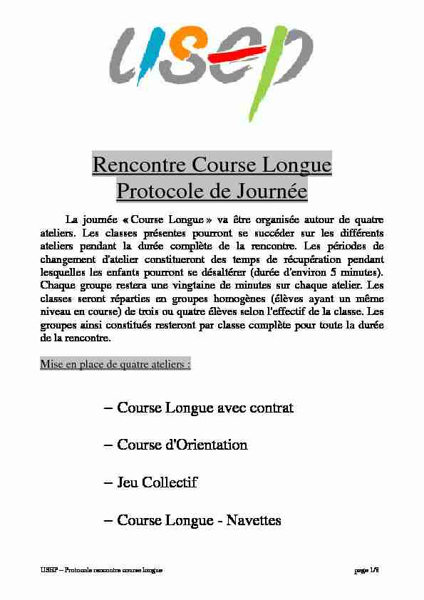 Protocole Course Longue Cycle 2-3