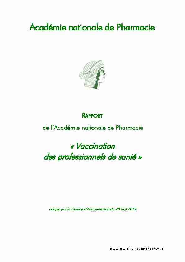 [PDF] Vaccination des professionnels de santé - Académie Nationale de
