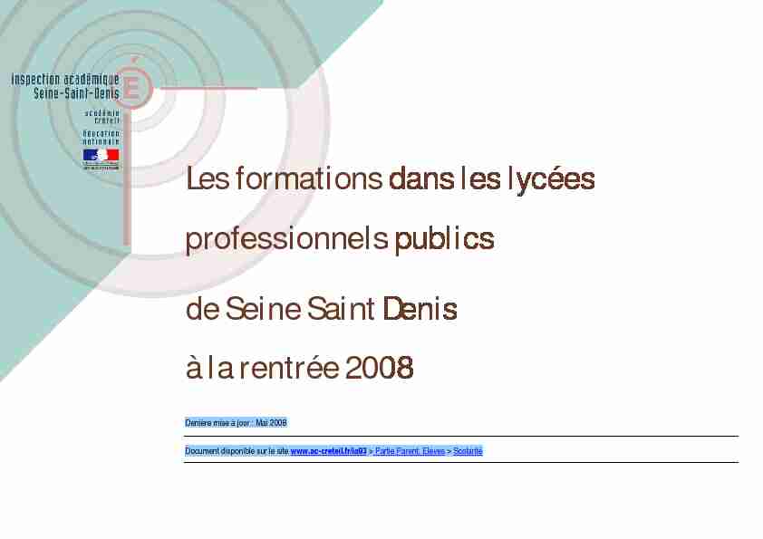 Les formations dans les lycées professionnels publics de Seine