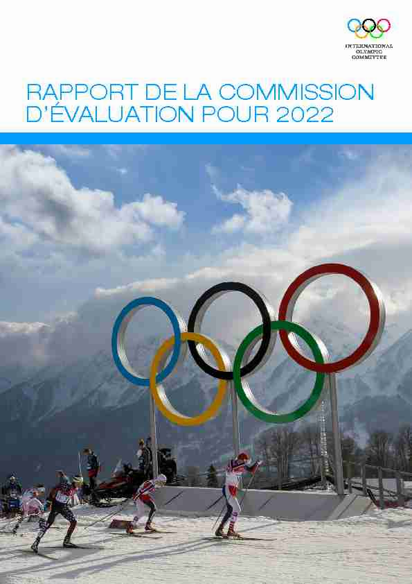 [PDF] RAPPORT DE LA COMMISSION DÉVALUATION POUR  - Olympics