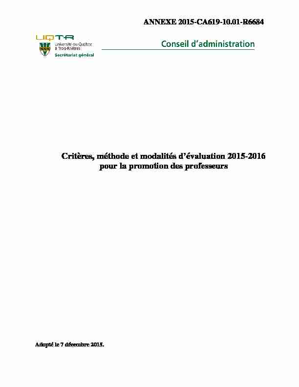 [PDF] Critères, méthode et modalités dévaluation 2015-2016 pour la