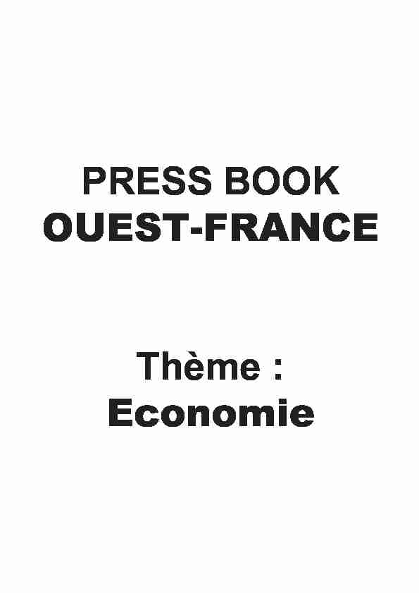 PRESS BOOK OUEST-FRANCE Thème : Economie