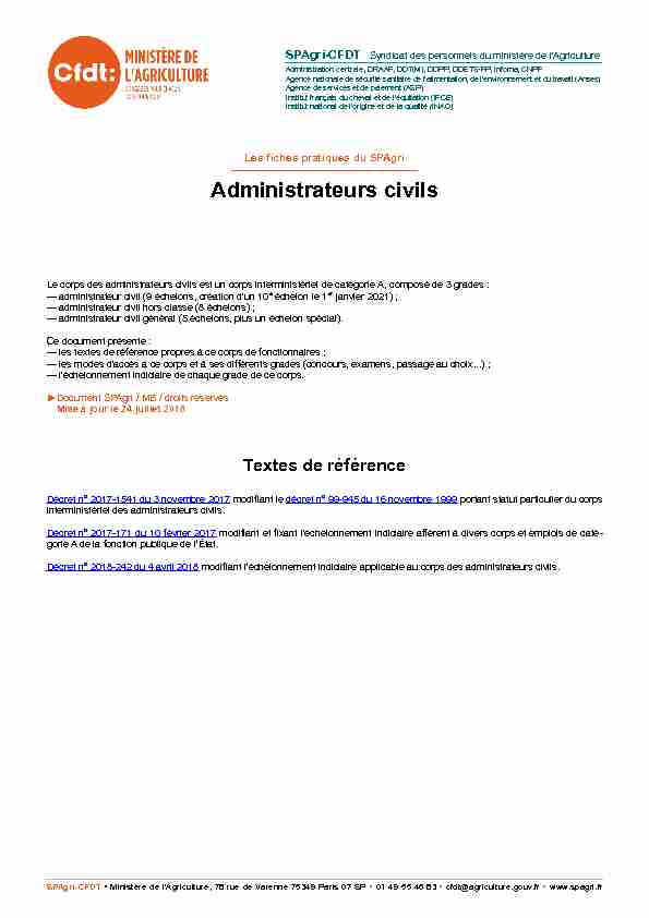 [PDF] Administrateurs civils - SPAgri-CFDT