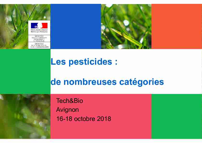 Les pesticides : de nombreuses catégories