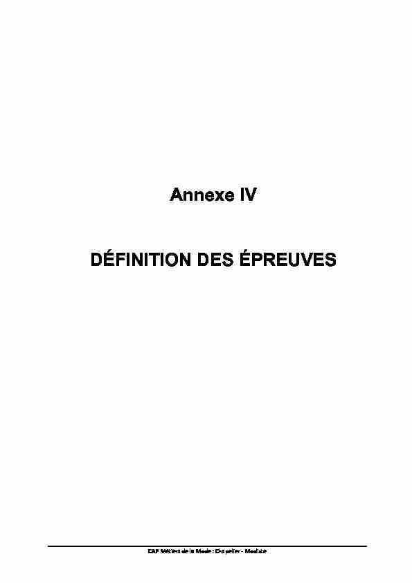 [PDF] Annexe IV DÉFINITION DES ÉPREUVES - Eduscol