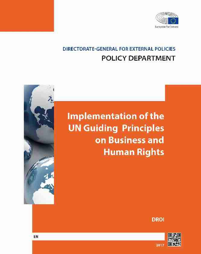 Implementation of the UN Guiding Principles on business and