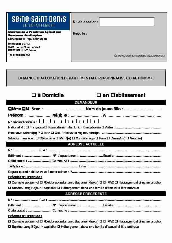 [PDF] Formulaire Dossier demande ADPA mai 2017  - Seine-Saint-Denis