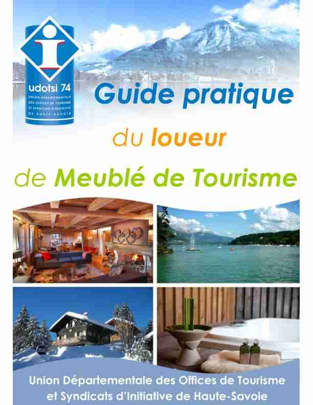 Guide pratique du loueur de meublés de tourisme