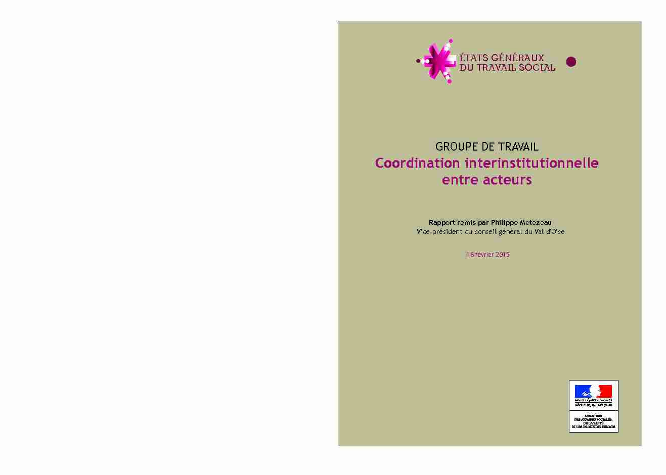 Coordination interinstitutionnelle entre acteurs