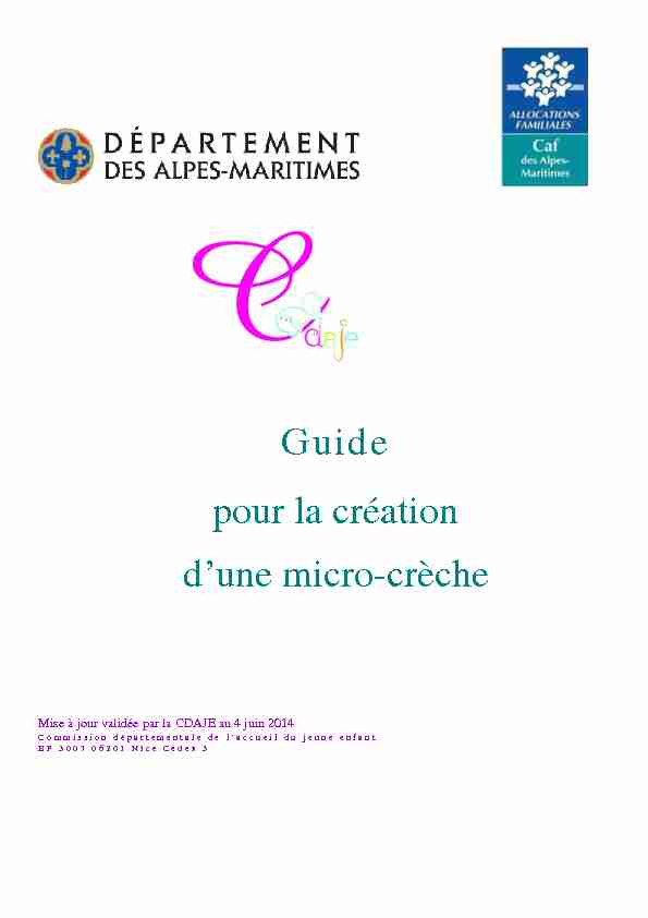 Guide pour la création dune micro-crèche - Departement 06