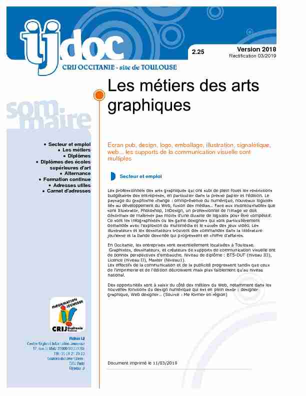 [PDF] 225 - Les métiers des arts graphiques - CRIJ Occitanie
