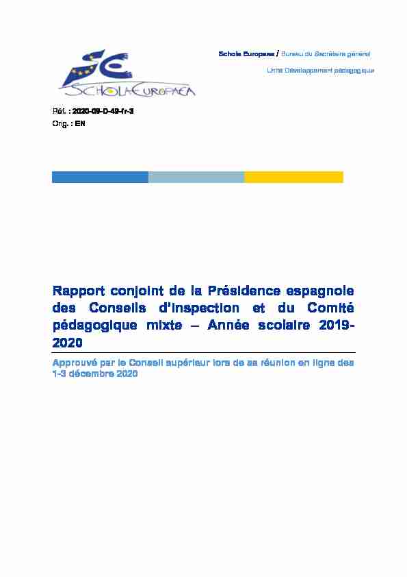 Rapport conjoint de la Présidence espagnole des Conseils d