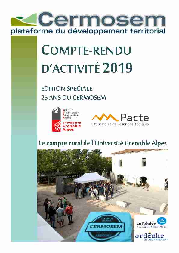 COMPTE-RENDU DACTIVITÉ 2019