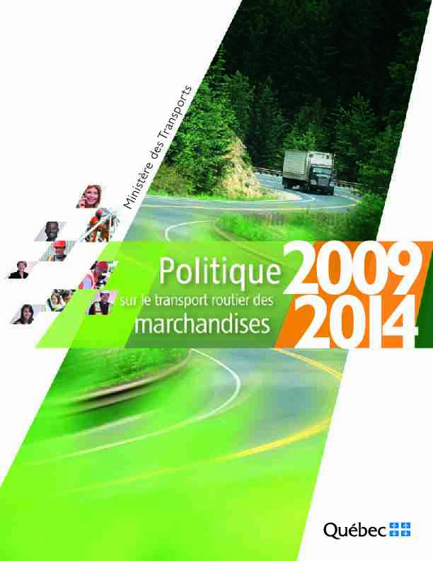 Politique sur le transport routier des marchandises 2009-2014