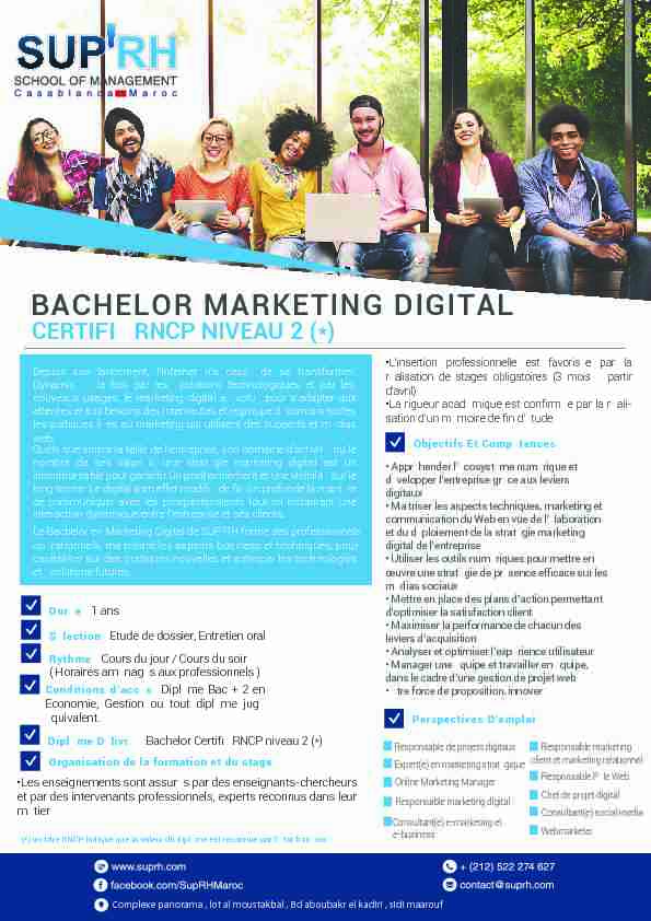 Fiche diplome - Bachelor Europeen - Marketing digital copie