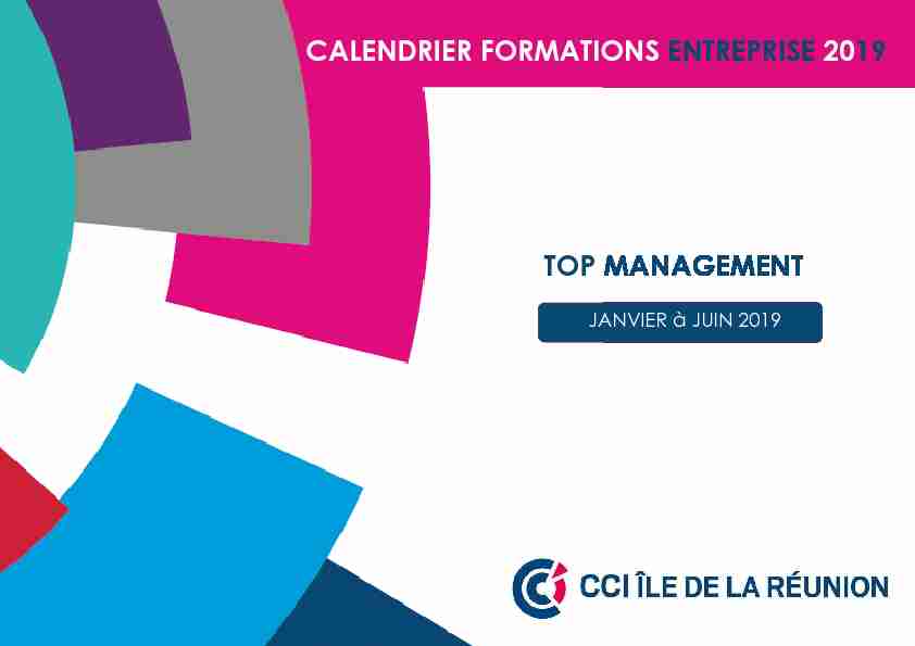 CALENDRIER FORMATIONS ENTREPRISE 2019 TOP