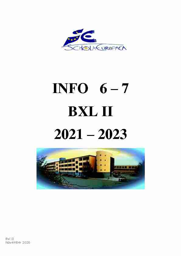 INFO 6 – 7 BXL II 2021 – 2023