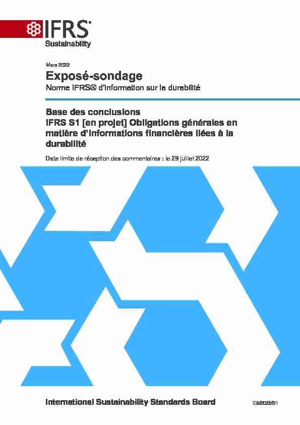 Base des conclusions IFRS S1 [en projet] Obligations générales en