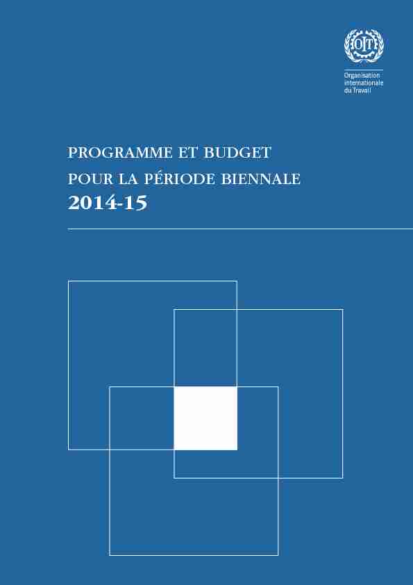 Programme et budget pour la période biennale 2014-15