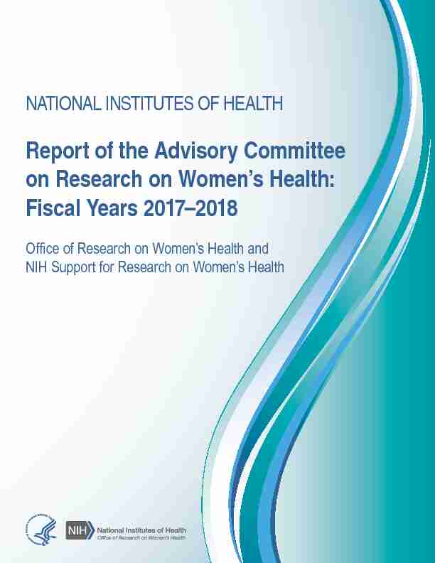 NATIONAL INSTITUTES OF HEALTH - Report of the Advisory