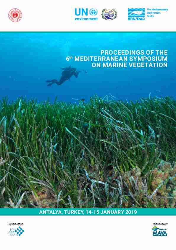 Proceedings of the 6th Mediterranean syMPosiuM on Marine