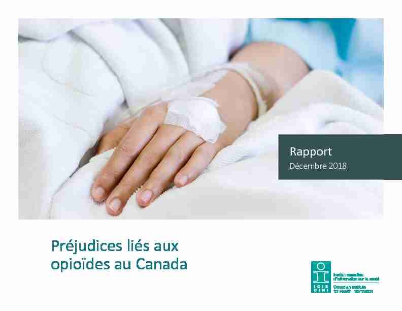 Préjudices liés aux opioïdes au Canada décembre 2018