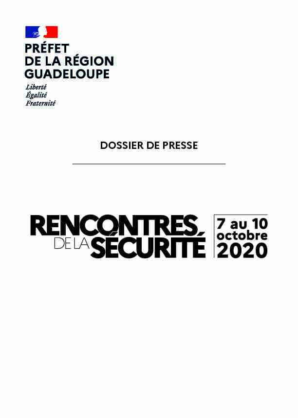 Dossier de presse : Les rencontres de la sécurité 2020 en